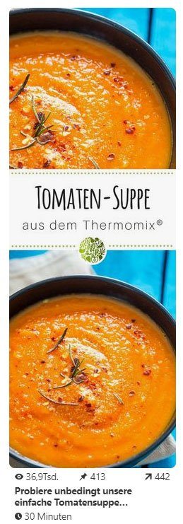 Pinterest Agentur Augsburg Pin Tomatensuppe