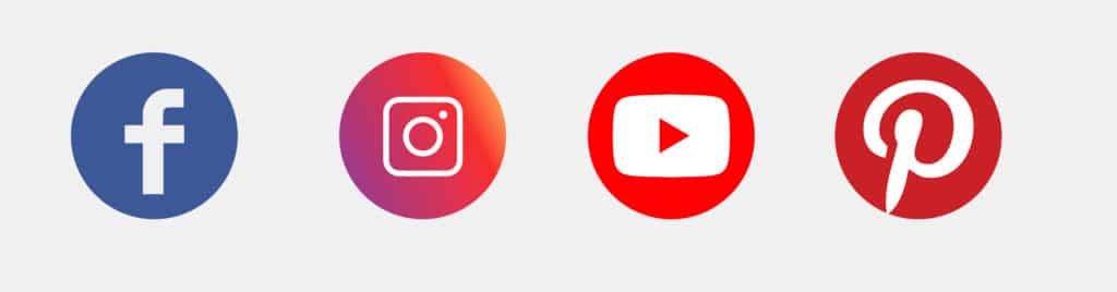 Social Media Rockets Facebook Instagram Youtube und Pinterest Logos